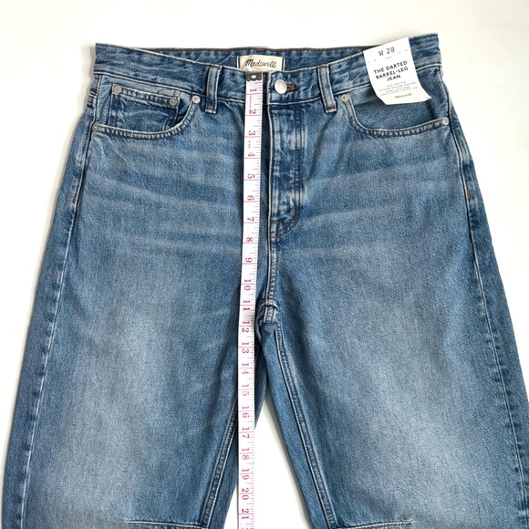 Madewell The Darted Barrel-Leg Jean in Dobbins Wash Rigid Size 28 - Picture 13 of 17